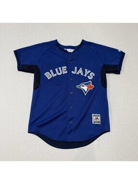 Toronto Blue Jays Baseball Jersey Size L Majestic Boys